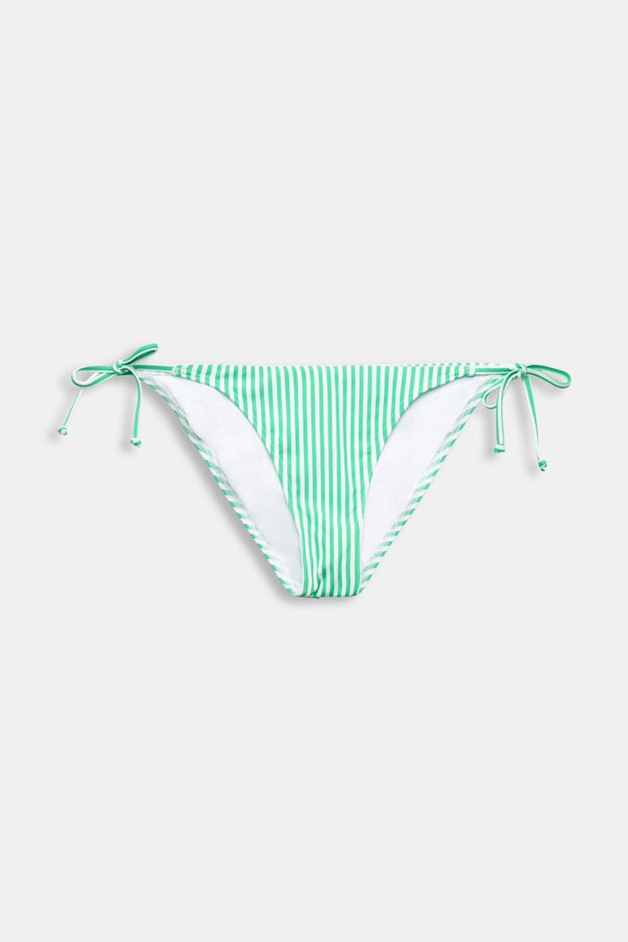 Striped Side-Tie Bikini Bottoms, GREEN, detail image number 3