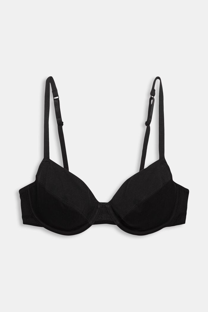Non-padded underwire bra in a simple design, BLACK, detail image number 4