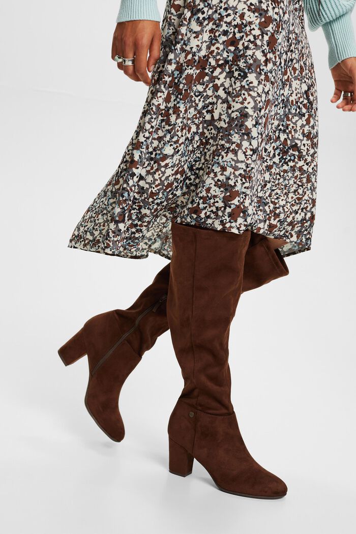 Recycled: patterned midi skirt, BROWN, detail image number 2