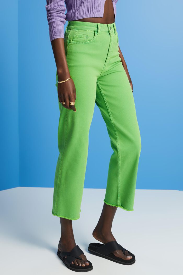 High-rise straight leg trousers, GREEN, detail image number 0