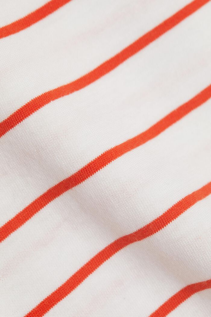 Striped organic cotton T-shirt with a print, ORANGE RED, detail image number 4