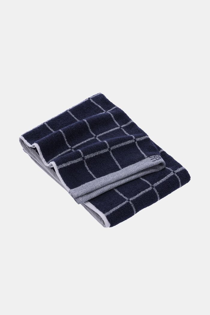 Melange Cube Bath Towel, NAVY BLUE, detail image number 0