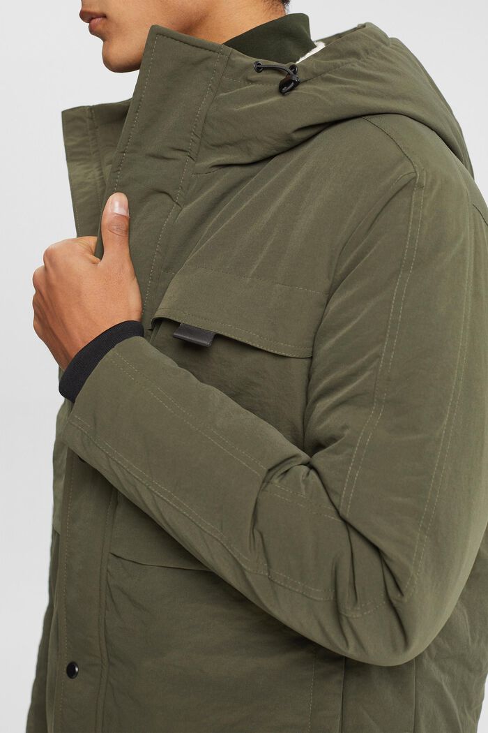 Jacket with drawstring hood, DARK KHAKI, detail image number 2