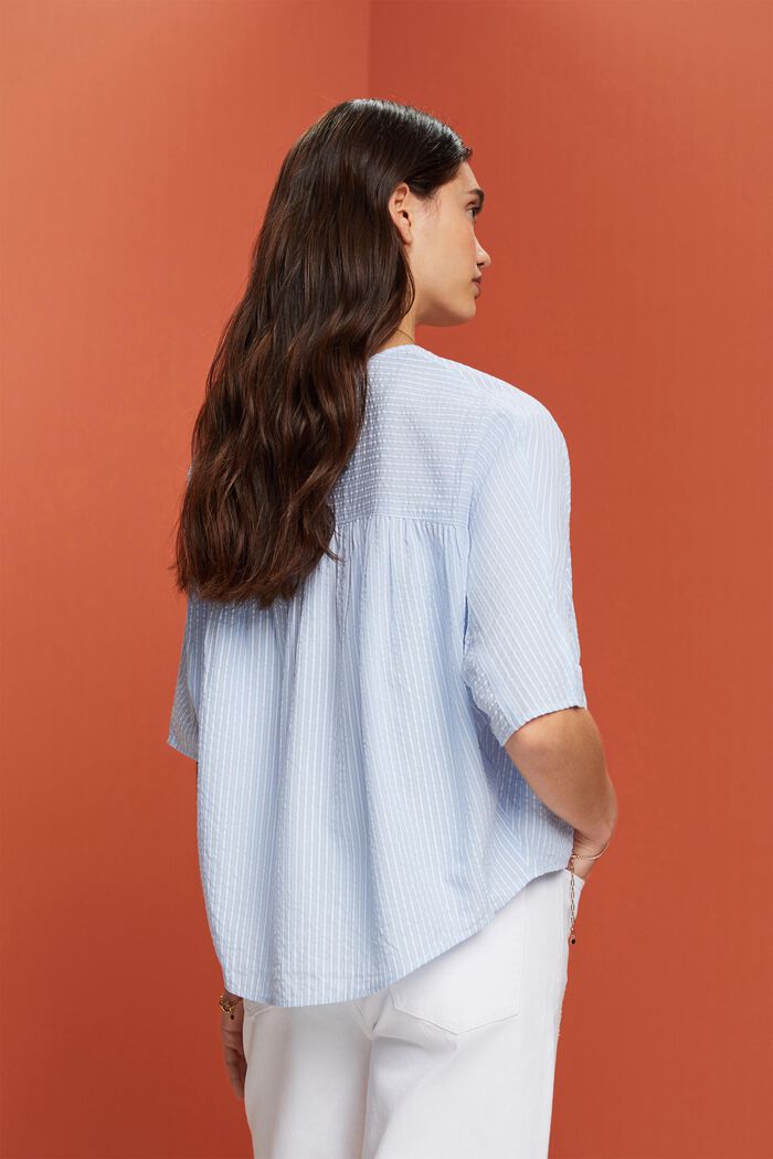 Textured short-sleeve blouse, LIGHT BLUE, detail image number 3