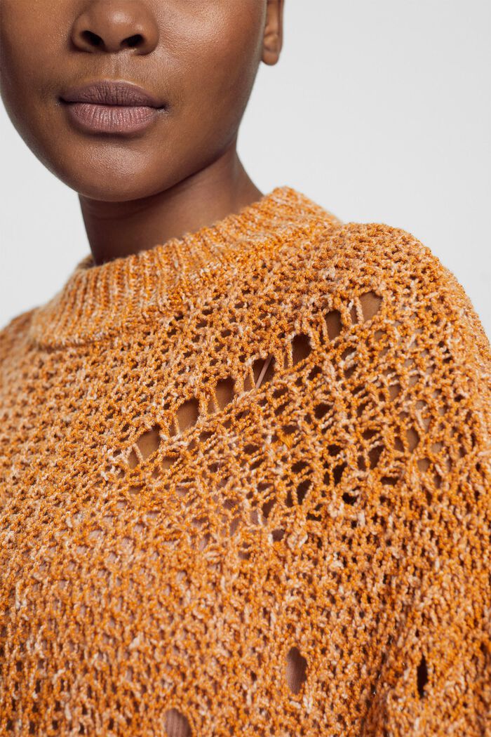Pointelle jumper, cotton blend, HONEY YELLOW, detail image number 2