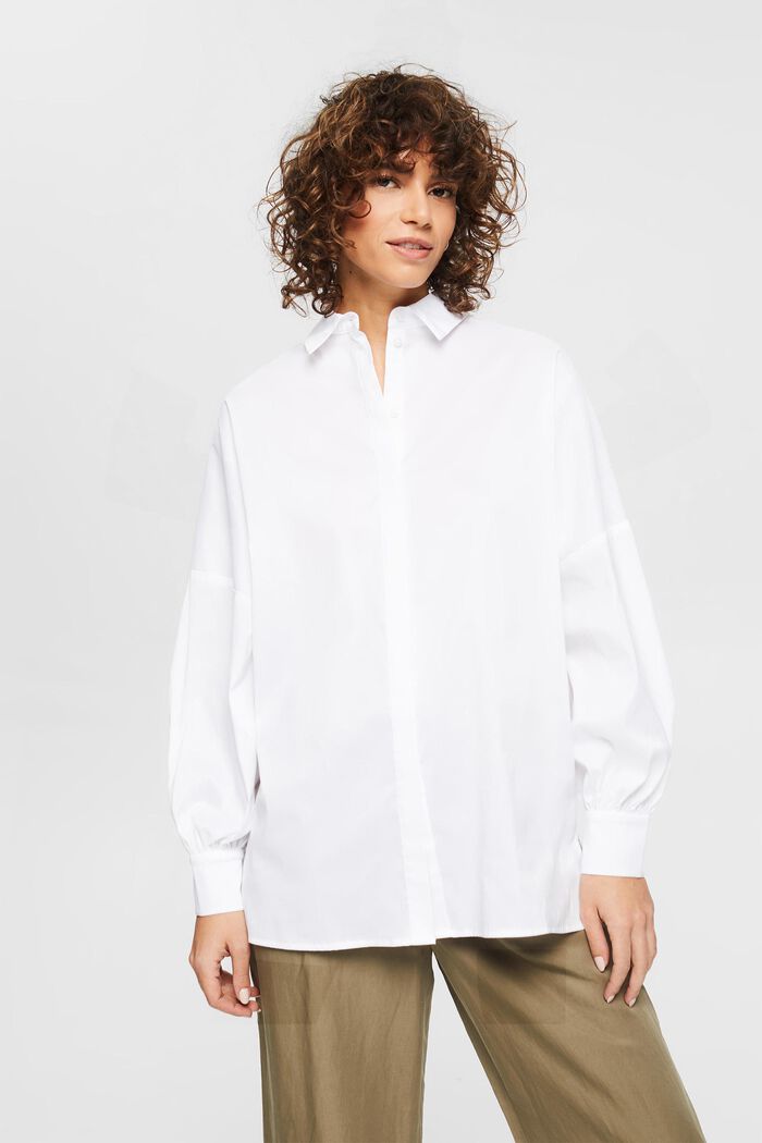 Blouse in an oversized look, WHITE, detail image number 0