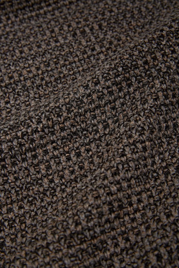 Knit plaid, BROWN, detail image number 1