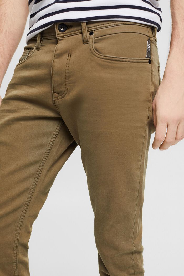 Stretch jeans in blended cotton, FOREST GREEN, detail image number 3