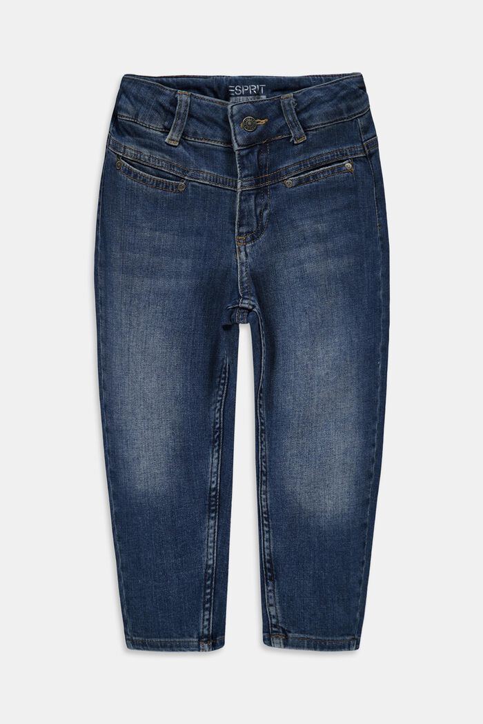 Jeans in a balloon shape with an adjustable waistband, BLUE MEDIUM WASHED, detail image number 0