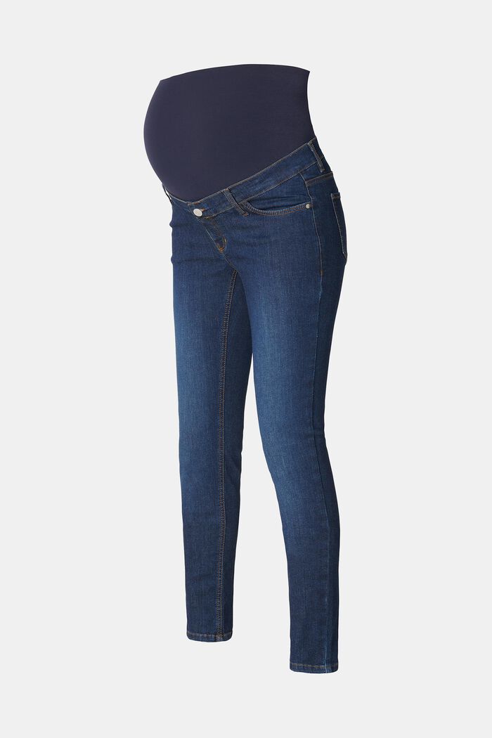 Skinny fit jeans with over-the-bump waistband, DARK WASHED, detail image number 4