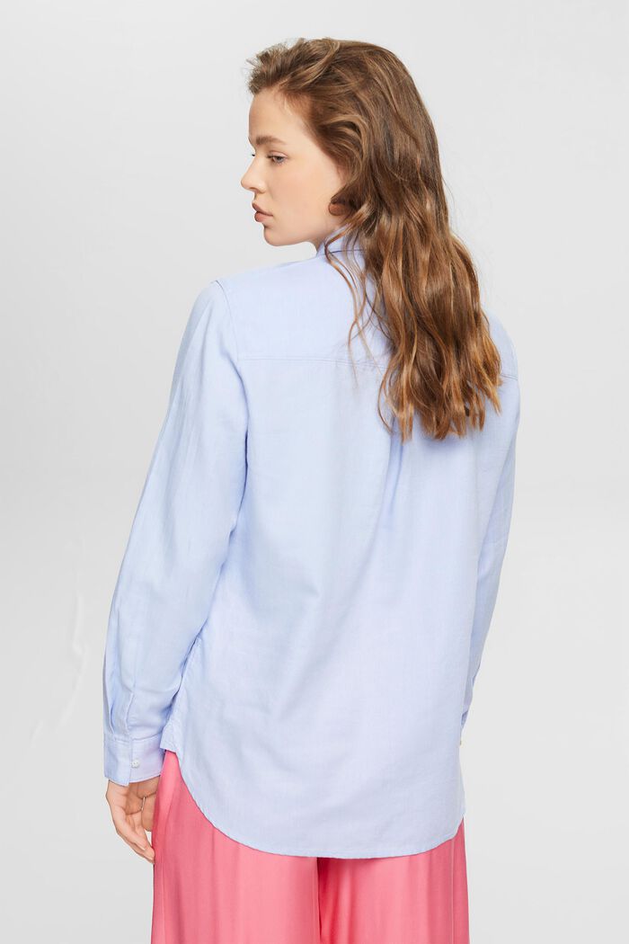 Shirt blouse made of 100% cotton, LIGHT BLUE, detail image number 3