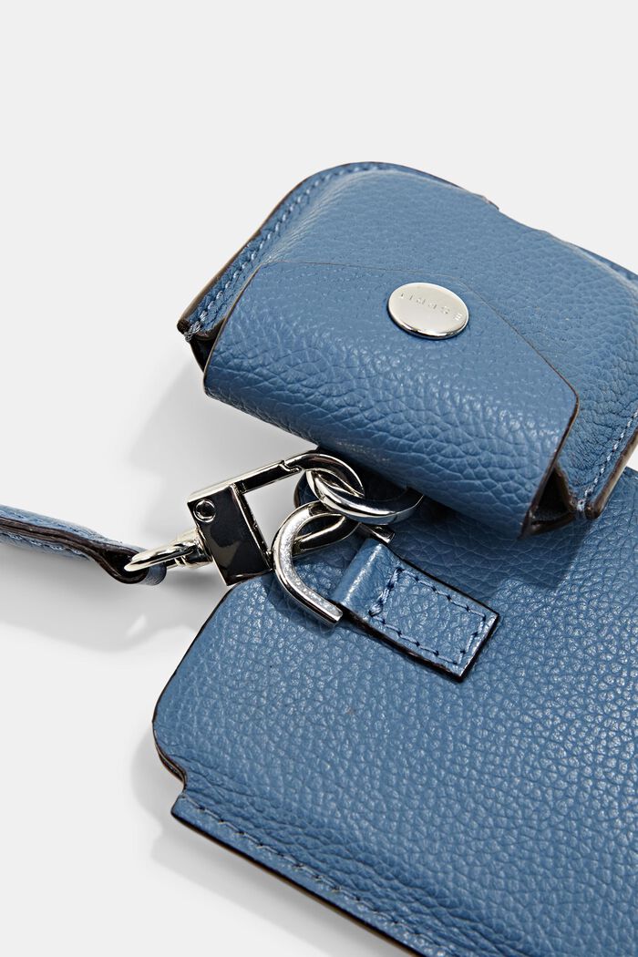 Smartphone bag with a leather coin pocket, LIGHT BLUE, detail image number 1