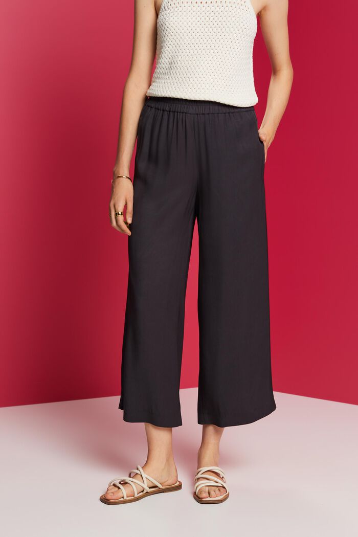 Twill pull-on culotte, ANTHRACITE, detail image number 0