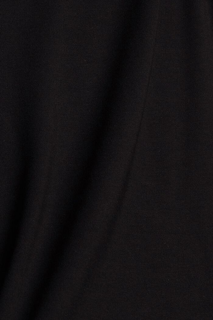 Stretch top with satin trim, BLACK, detail image number 4