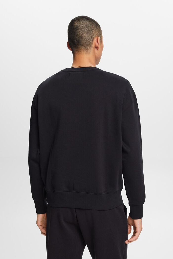 Sweatshirt with logo stitching, BLACK, detail image number 3