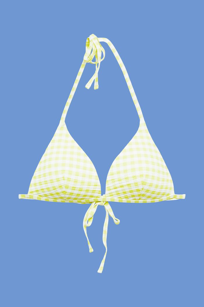Padded Halterneck Bikini Top, LIME YELLOW, detail image number 4