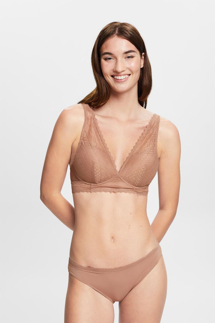 Push-Up Graphic Lace Bra, BEIGE, detail image number 4