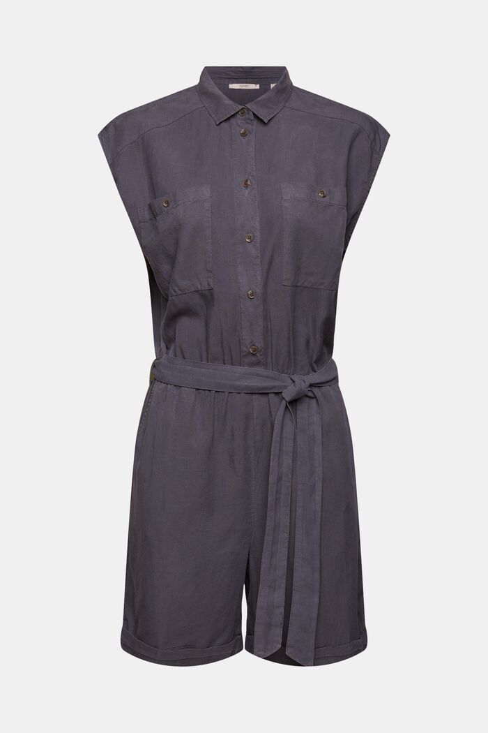 Linen blend: playsuit, ANTHRACITE, overview
