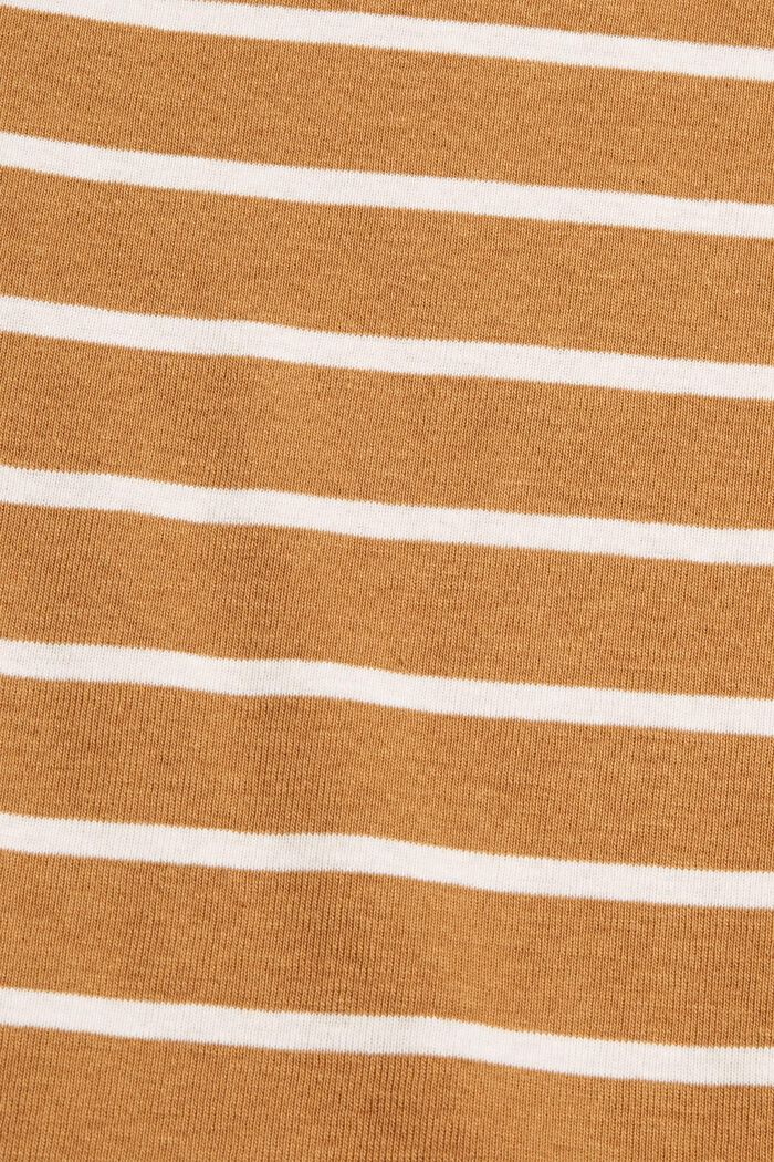 Striped long sleeve top made of organic cotton, CAMEL, detail image number 4