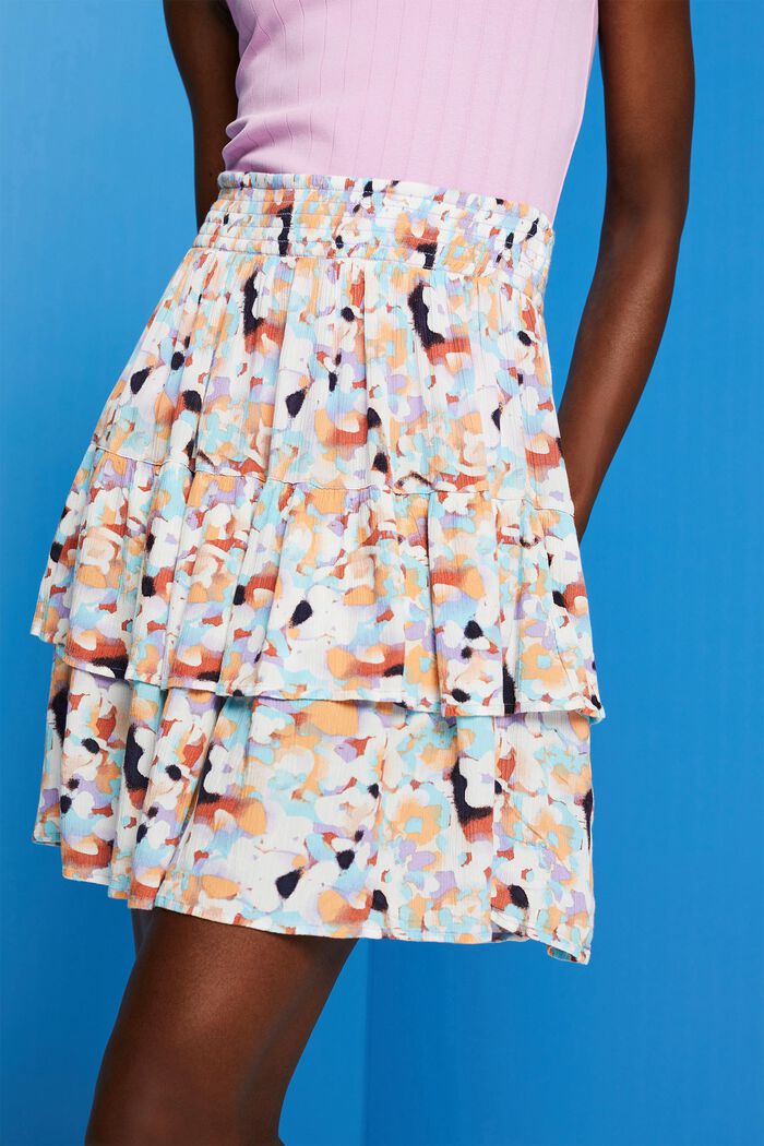 Textured floral mini skirt, PURPLE, detail image number 2