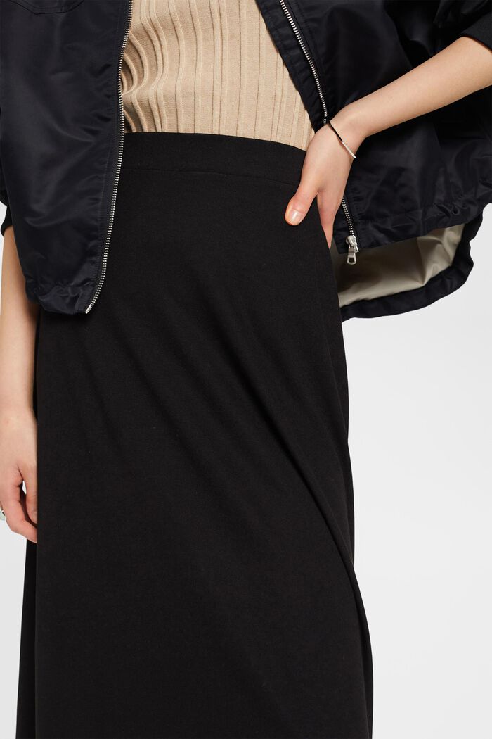 Asymmetric midi skirt, BLACK, detail image number 2