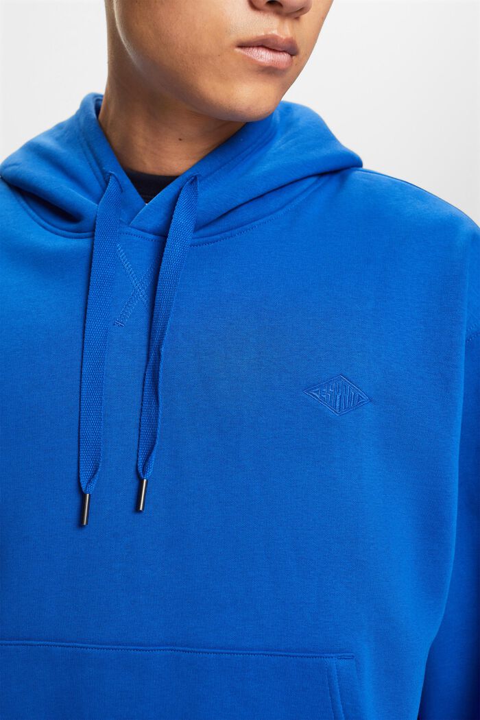 Sweatshirt hoodie with logo stitching, BRIGHT BLUE, detail image number 2