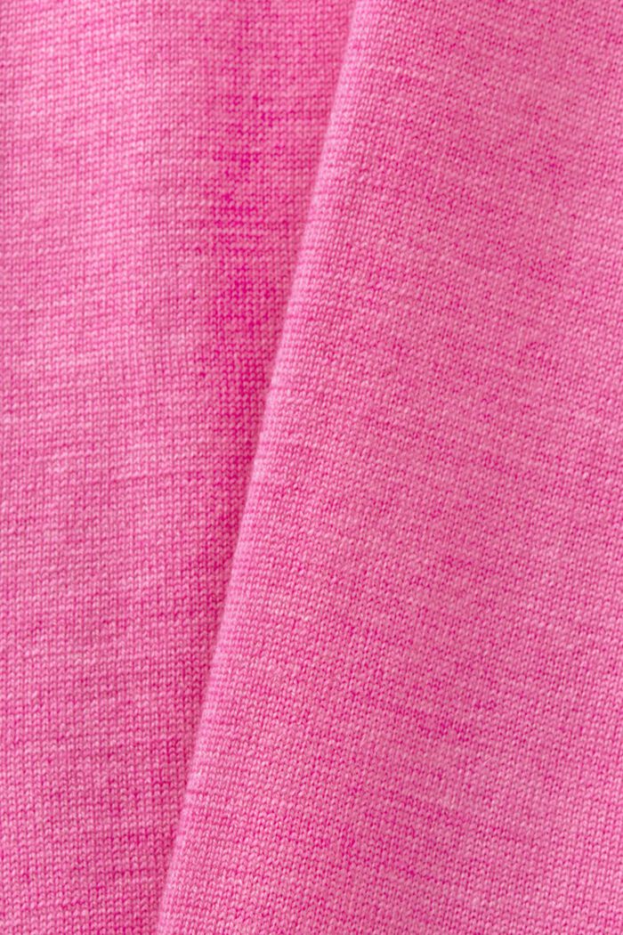 Oversized Wool Turtleneck Sweater, PINK FUCHSIA, detail image number 6
