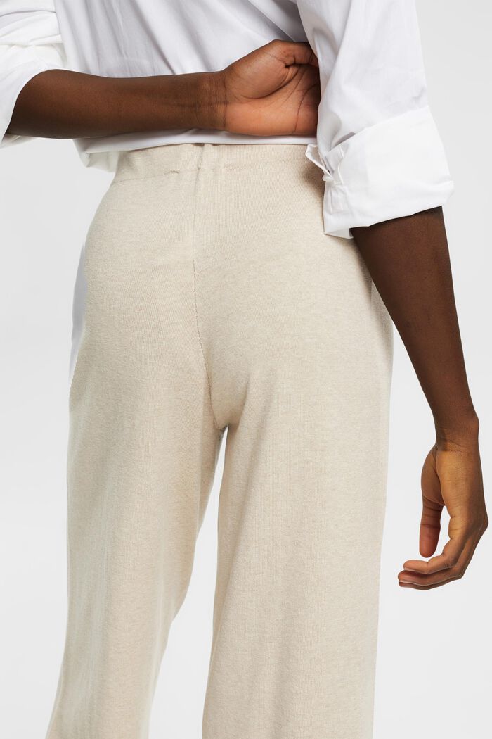 High-rise wide leg knit trousers, LIGHT TAUPE, detail image number 2