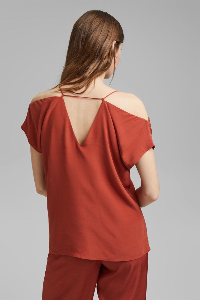 Blouse with a Carmen neckline, TERRACOTTA, detail image number 3