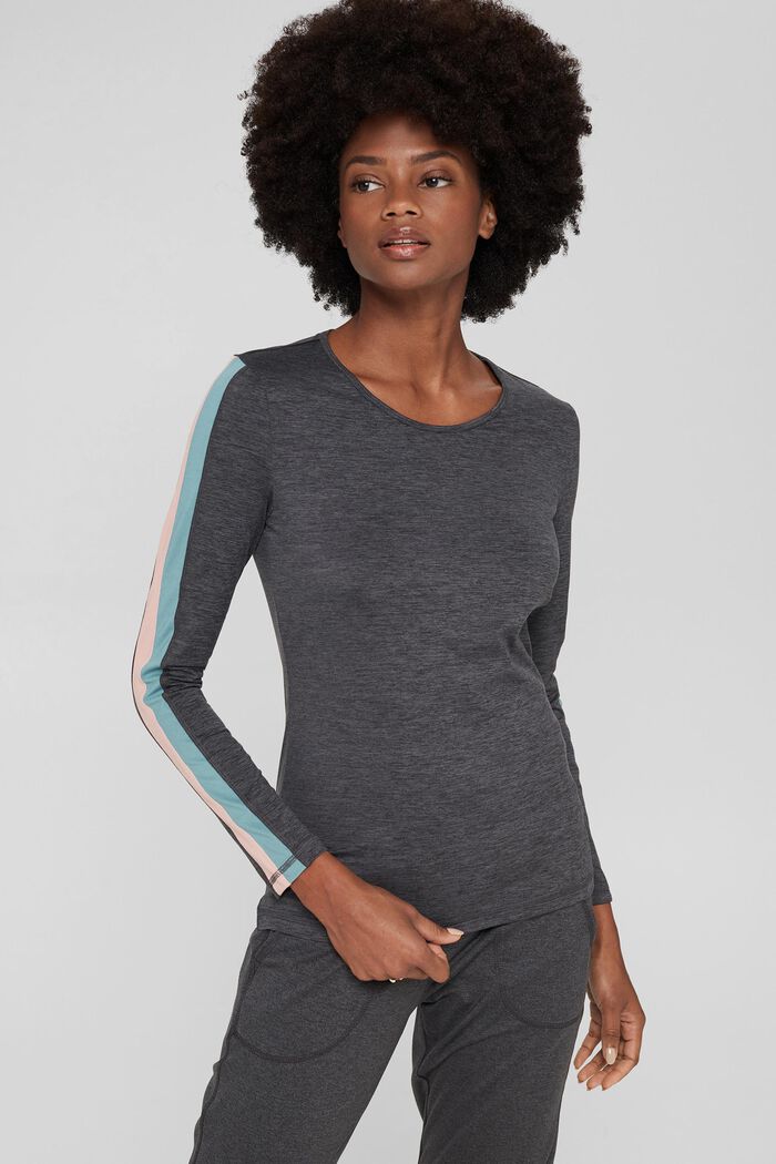 Recycled: activewear top with E-Dry, ANTHRACITE, detail image number 0