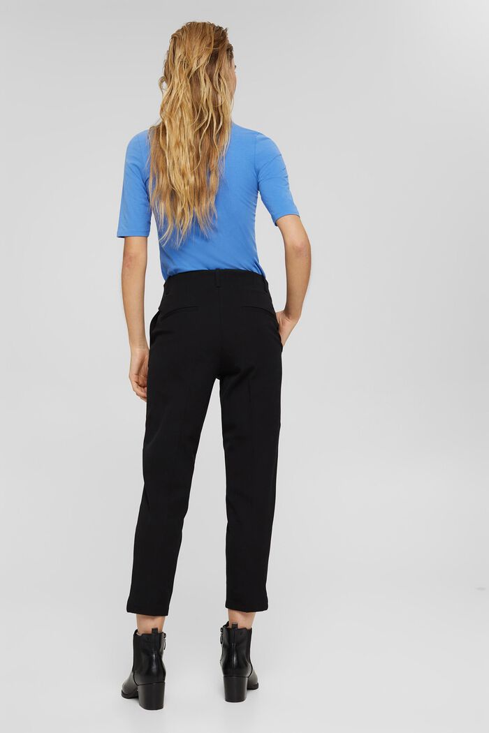 Cotton-blend stretch trousers, BLACK, detail image number 3