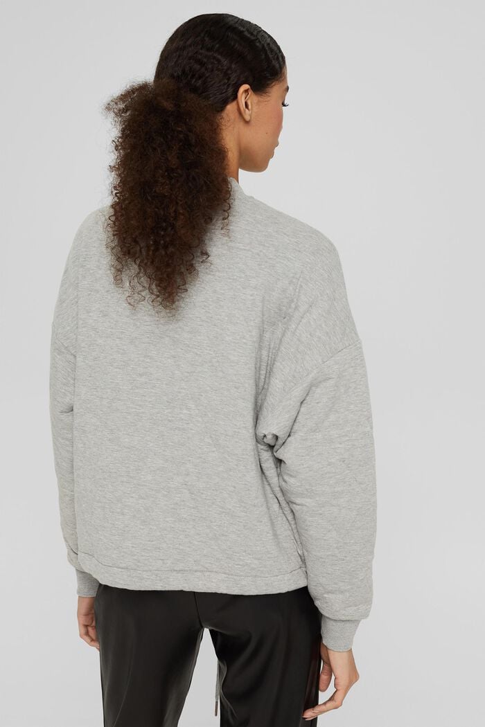 Quilted sweatshirt jacket with organic cotton, MEDIUM GREY, detail image number 3