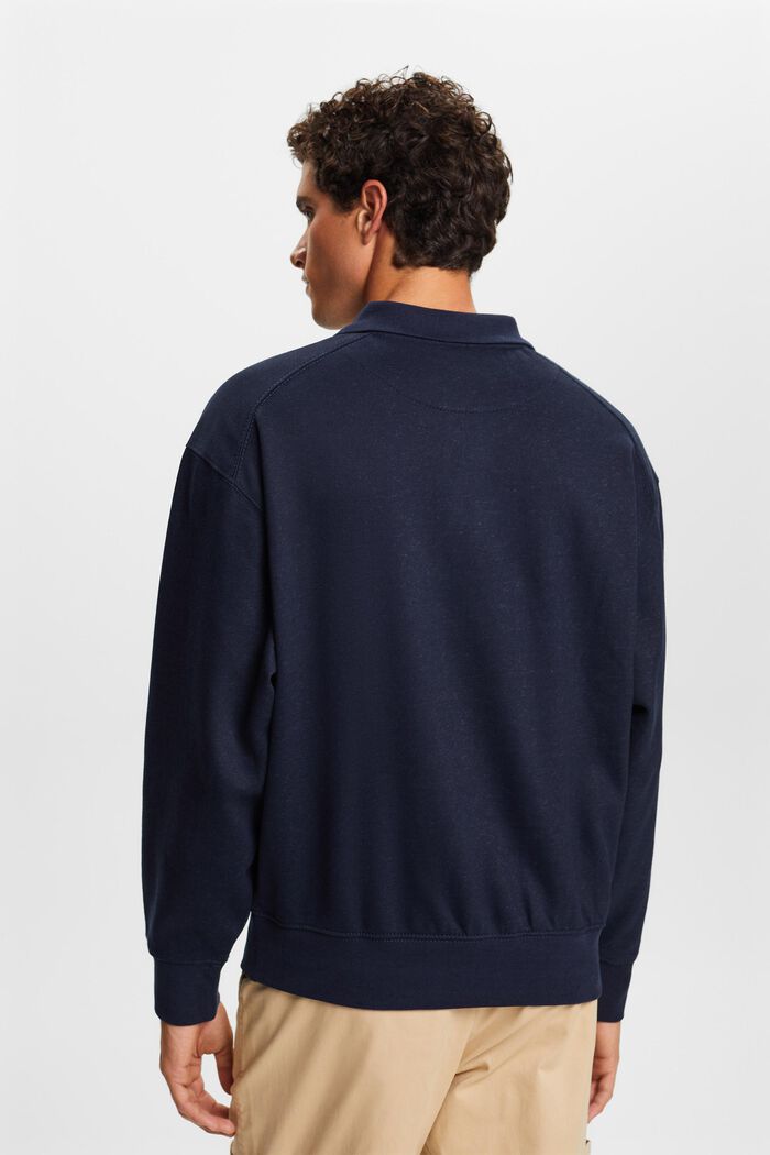 Polo Longsleeve Sweatshirt, NAVY, detail image number 3