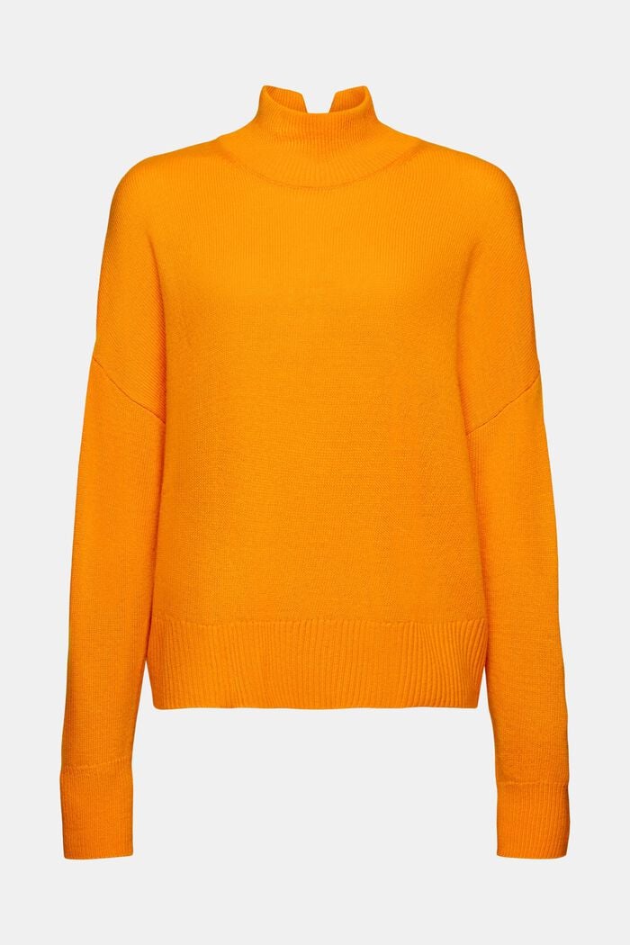 Wool-Blend Mockneck Sweater, GOLDEN ORANGE, detail image number 7
