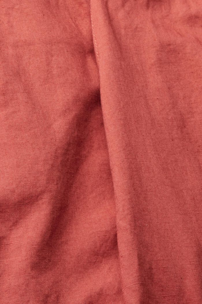 Linen blend: shorts with an elasticated waistband, TERRACOTTA, detail image number 5