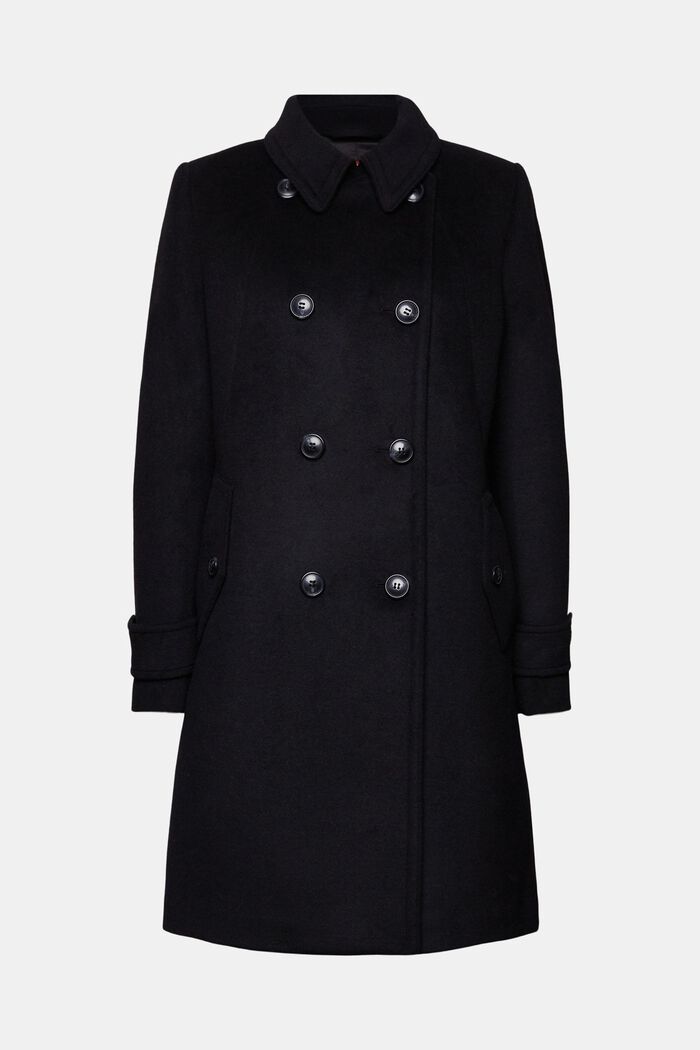 Recycled: wool blend coat, BLACK, detail image number 5