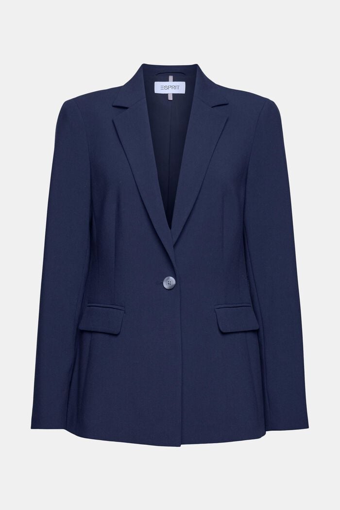 Relaxed one-button blazer, NAVY, overview