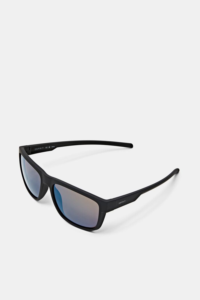 Sports sunglasses with a matte frame, BLACK, detail image number 0