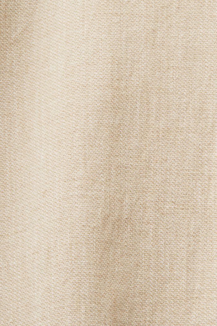 Herringbone shirt, linen blend, SAND, detail image number 4