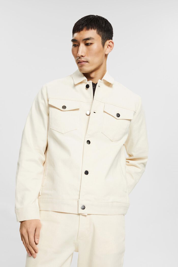 Denim jacket in organic cotton, OFF WHITE, detail image number 0