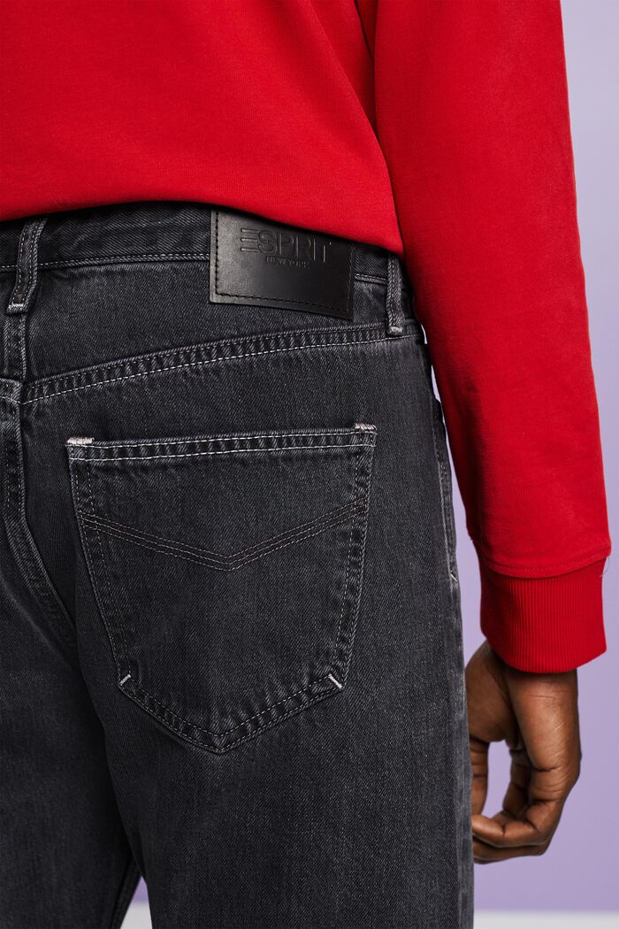 Mid-Rise Straight Jeans, GREY DARK WASHED, detail image number 3