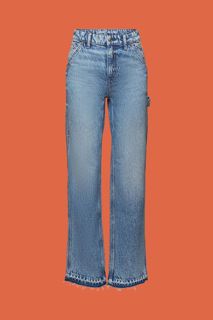 High-Rise Straight Jeans, BLUE LIGHT WASHED, detail image number 7
