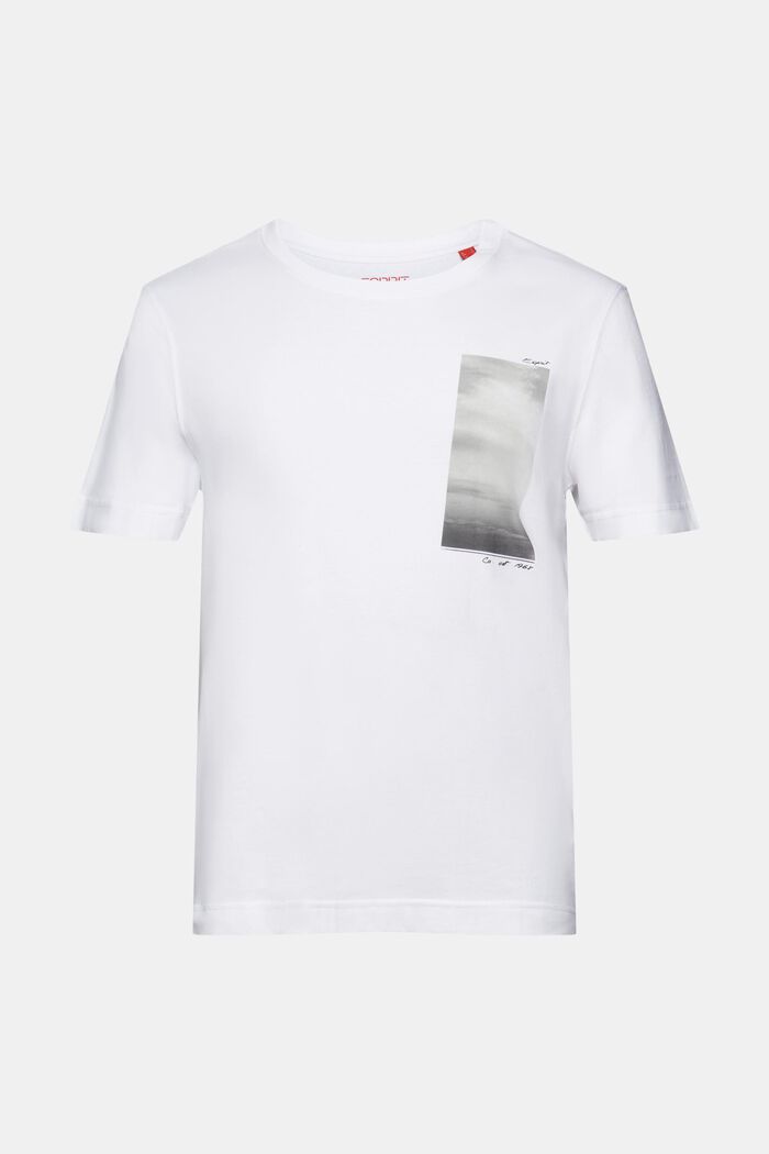 Organic Cotton Print T-Shirt, WHITE, detail image number 6