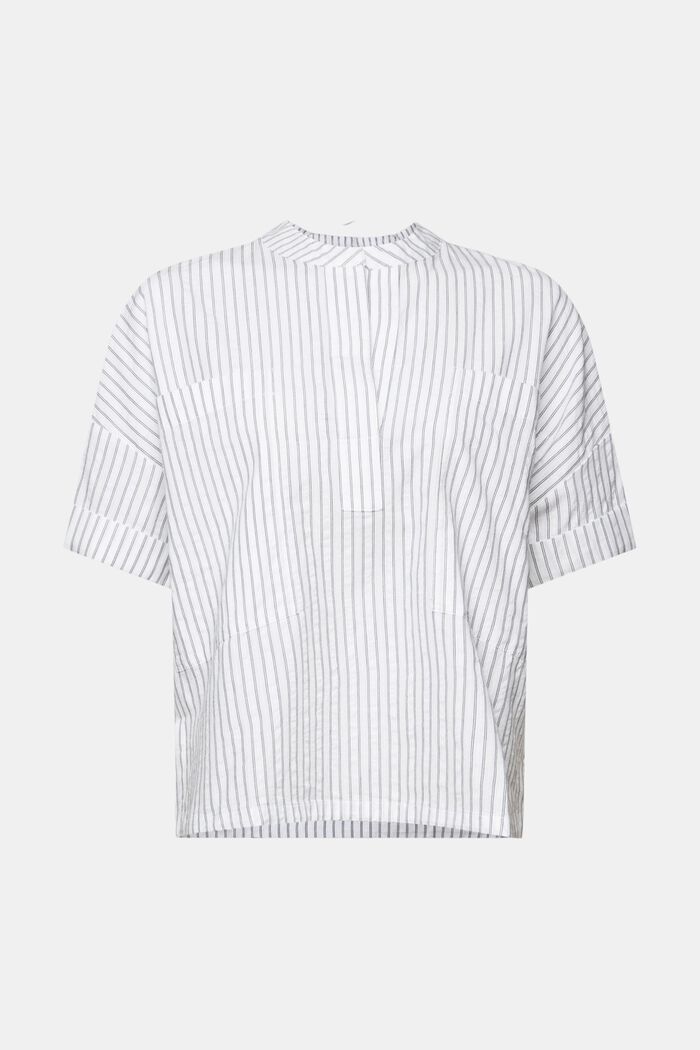 Striped oversized blouse, WHITE, detail image number 5