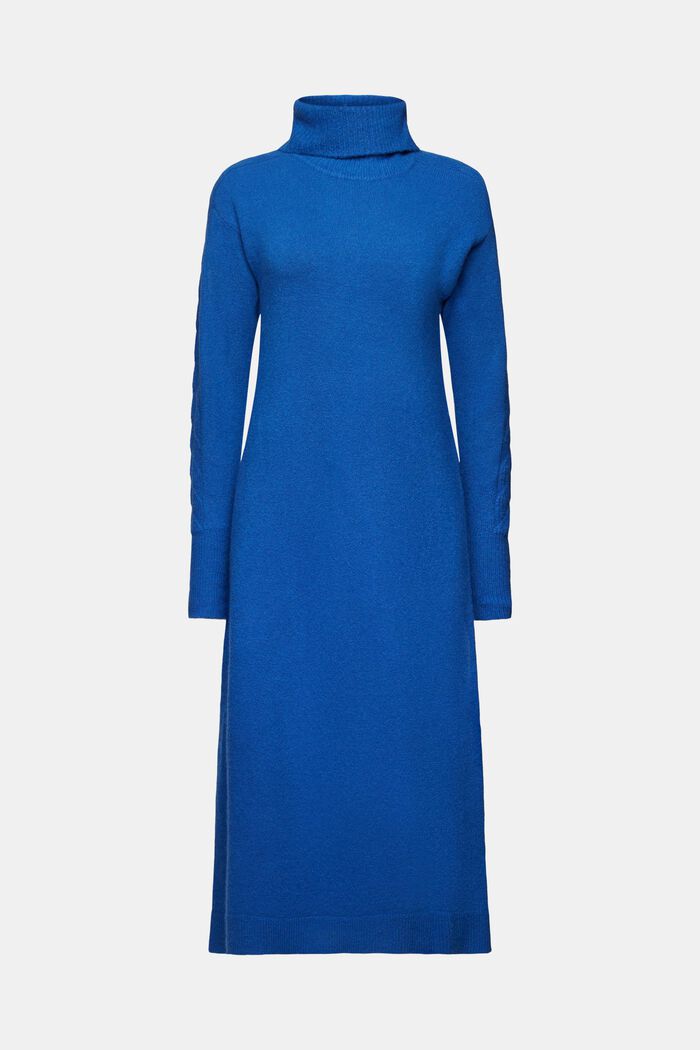 Turtleneck Midi Dress, BRIGHT BLUE, detail image number 6