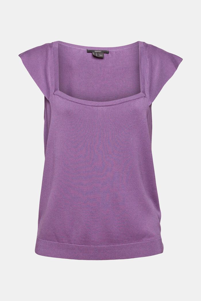 Knitted top with a square neckline, PURPLE, detail image number 6
