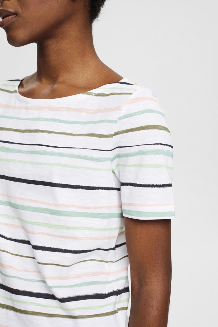 striped T-shirt, WHITE, detail image number 2