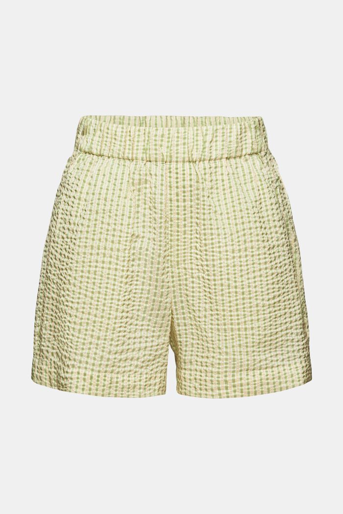 Crinkled Striped Shorts, LIGHT GREEN, detail image number 7