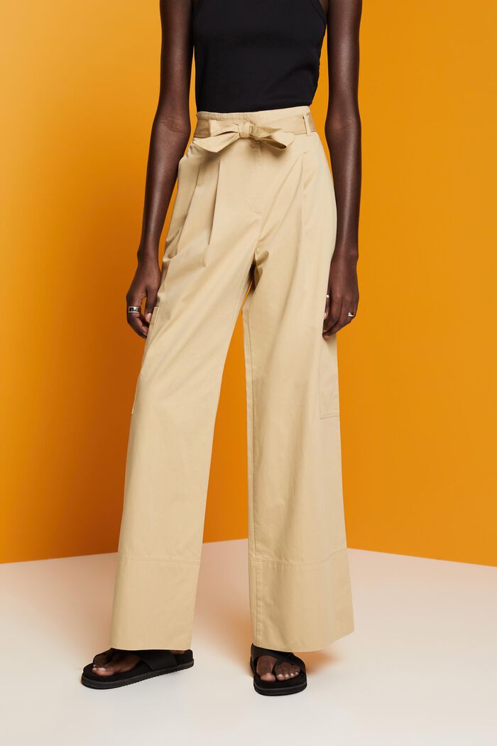 Wide leg cargo trousers, SAND, detail image number 0