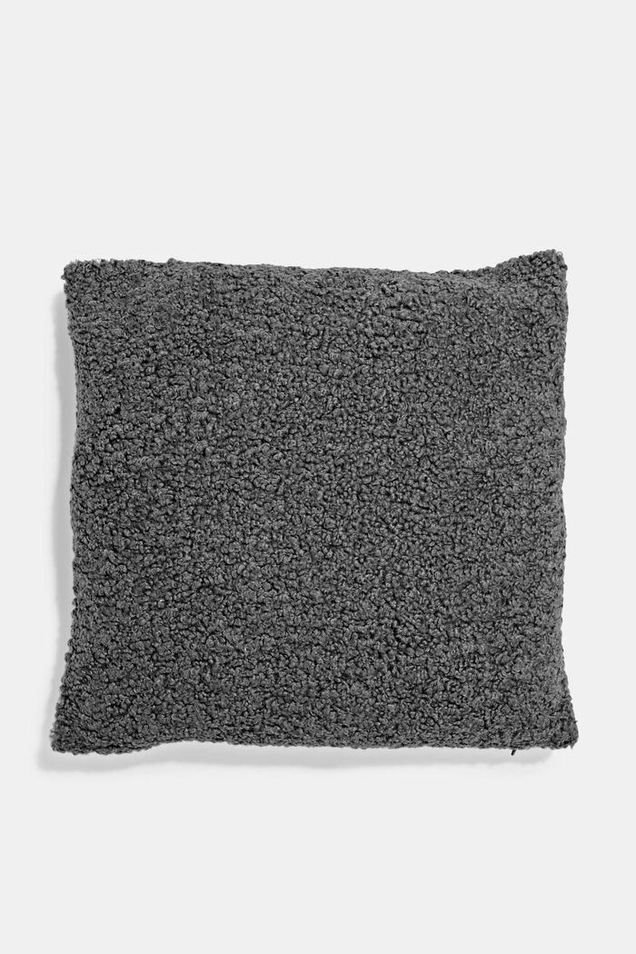 Plush cushion cover, ANTHRACITE, detail image number 0